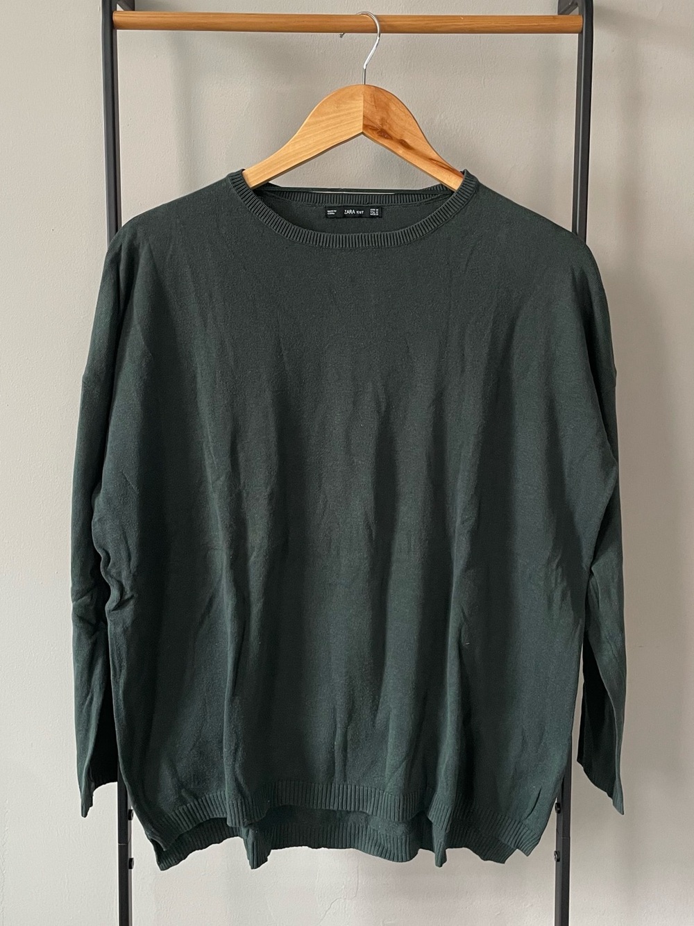 Zara Knit Long Sleeve Size M Forest Green